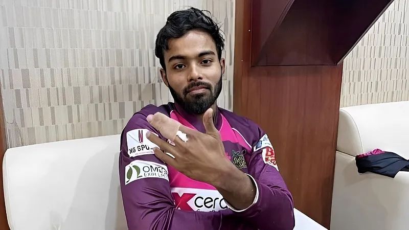 Touhid Hriday: 8 stitches in finger, out for two weeks