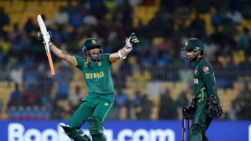 Cricket Highlights, 28 Oct ICC Men’s Cricket World Cup 2023 (Match 26) – Pakistan vs South Africa South Africa topped the points table after defeating Pakistan in a tight match.