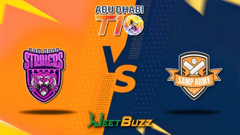 Abu Dhabi T10 League Cricket Match Prediction 2023 | Match 28 | New York Strikers vs Morrisville Samp Army – Who will win this high-voltage match? | Dec 07