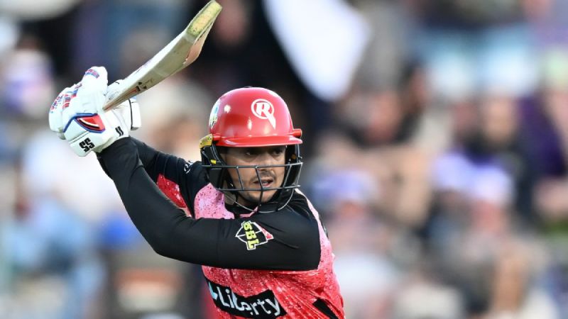 Melbourne Renegades Players with the Most Runs in BBL 2023-24 - after the 17th Match