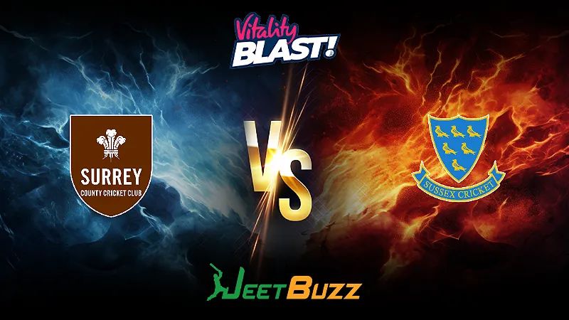 Vitality Blast 2024 Cricket Match Prediction | South Group | Surrey vs Sussex Sharks – Let’s see who will win the match. | June 07