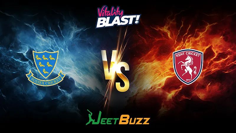 Vitality Blast 2024 Cricket Match Prediction | South Group | Sussex Sharks vs Kent Spitfires – Let’s see who will win the match. | June 21