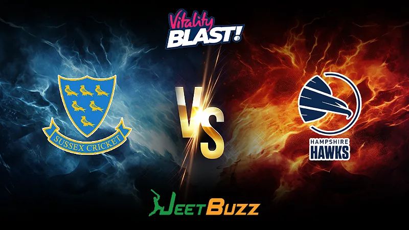 Vitality Blast 2024 Cricket Match Prediction | South Group | Sussex Sharks vs Hampshire Hawks – Let’s see who will win the match. | July 11